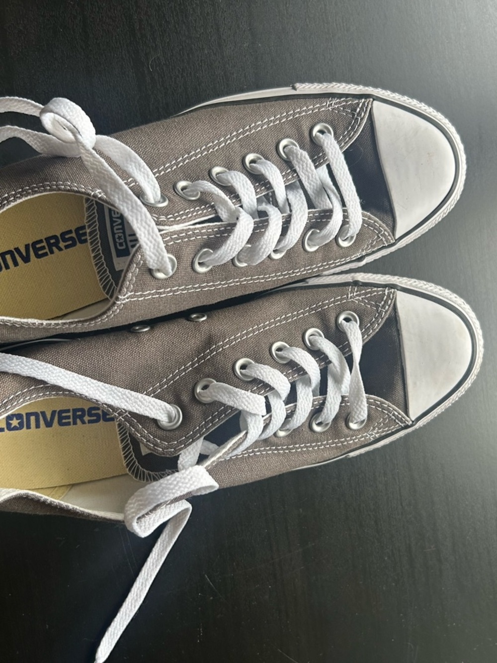Converse Low Top Canvas Sneakers - Gray and White